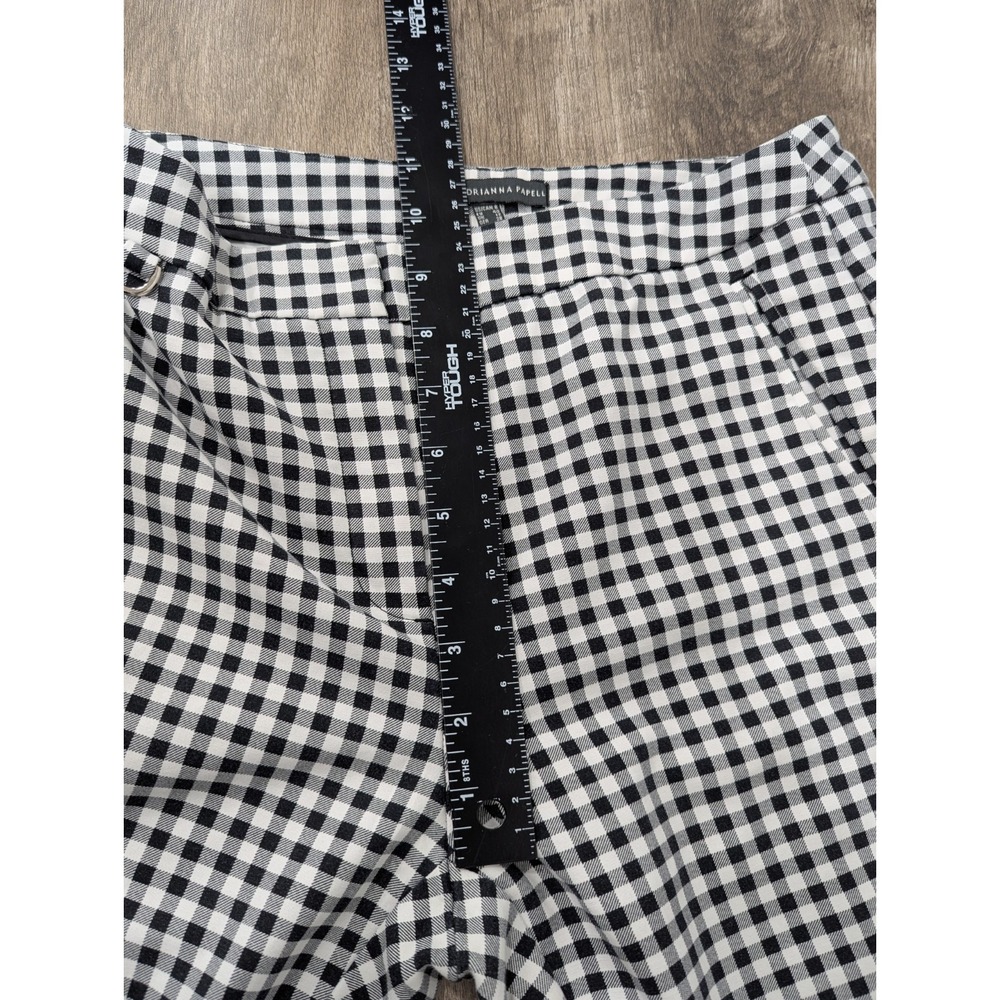 Adrianna Papell Ankle Pant Sz 8 Kate Fit Black White Gingham Check Preppy Office - Picture 7 of 9